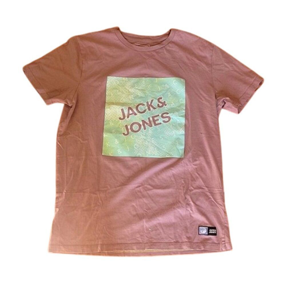 Jack and Jones Core Men's T-Shirt Crew Neck Size Large Purple and Green